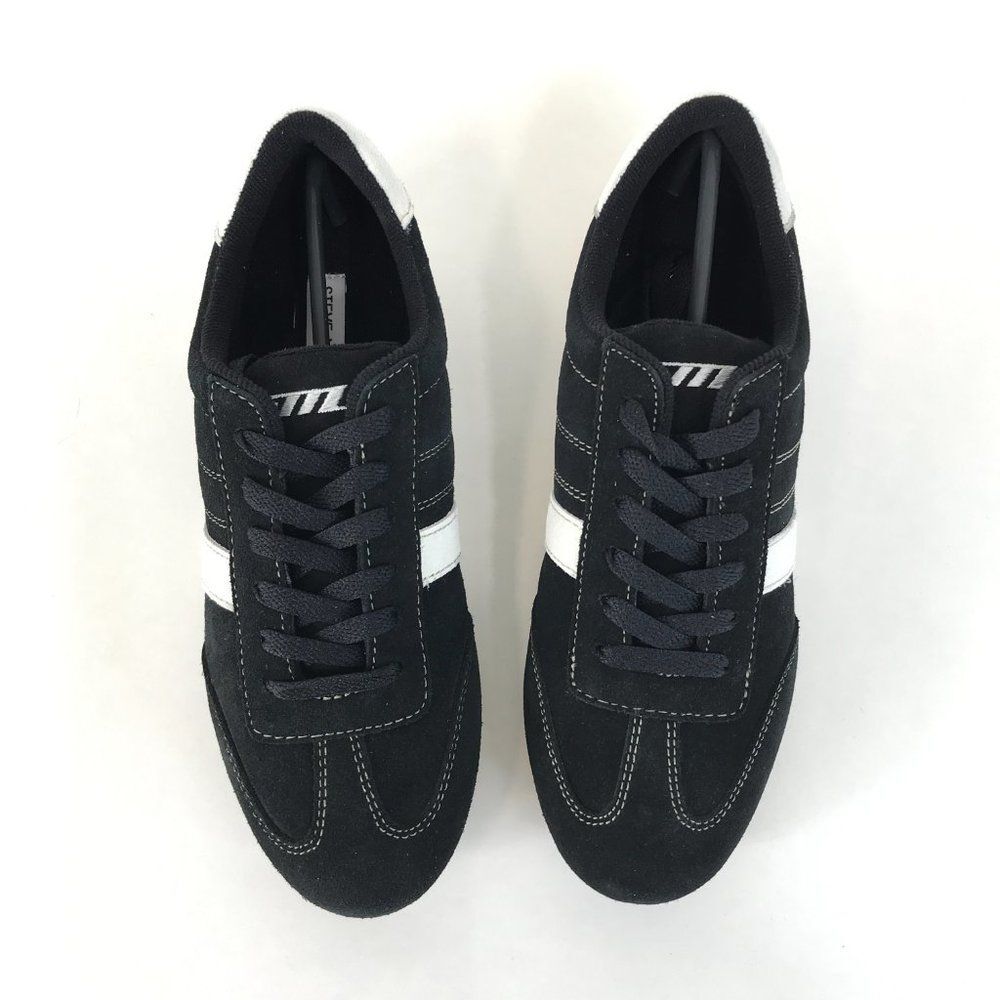 NEW Steve Madden Jockk Black Suede Sneakers Women's Size 10 Leather Lace Up - Picture 3 of 13